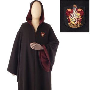 Universal Black Hooded Cloak with Red Lining